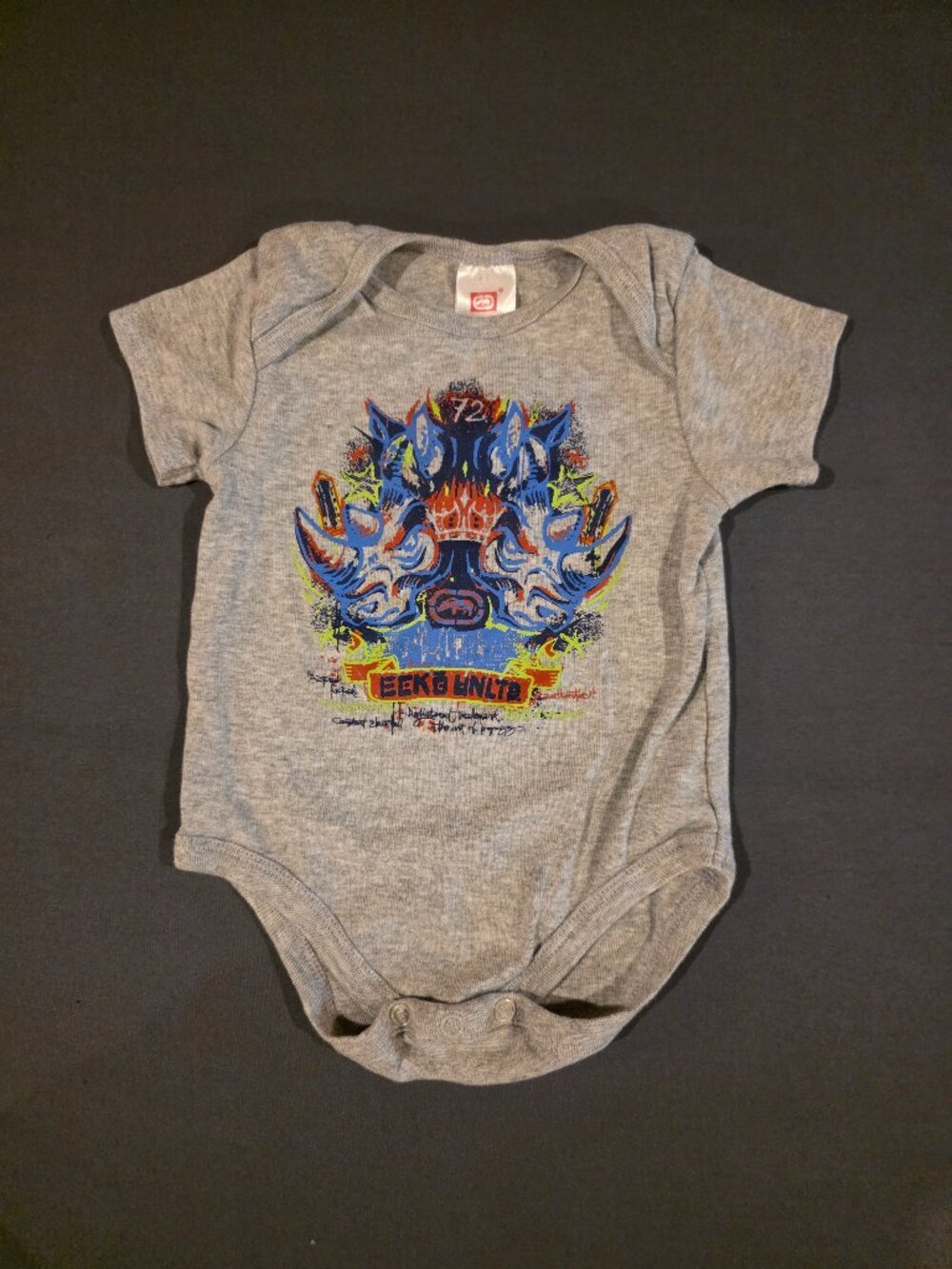 Ecko Unltd Boys Size 6 Month Gray Bodysuit